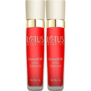 Lotus Make-Up Divine Dew Herbal Sindoor Love Drop 8G(Pack Of 2) Liquid (Red) natural