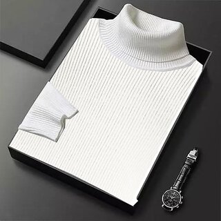 fashlook mens white self design round neck full sleeve sweatshirt