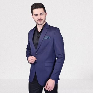 PrintCultr Men Solid Tuxedo Style Formal Blazer (Blue) - Blazers & Waistcoats | Buy online on ZillyBuy