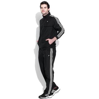 Men's Black Polyester Lycra Track suit