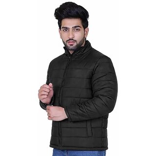 Fashlook Fluffy Solid Full Sleeve Black Jacket for Mens - Jackets & Coats | Buy online on ZillyBuy