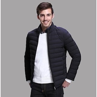 Fashlook Fluffy Solid Full Sleeve Black Jacket for Mens - Jackets & Coats | Buy online on ZillyBuy