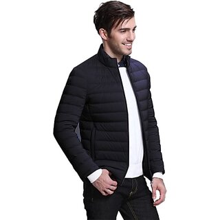 Fashlook Fluffy Solid Full Sleeve Navy Jacket for Mens - Jackets & Coats | Buy online on ZillyBuy