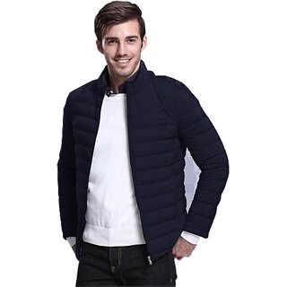 Fashlook Bomber Solid Full Sleeve Blue Jacket for Mens - Jackets & Coats | Buy online on ZillyBuy