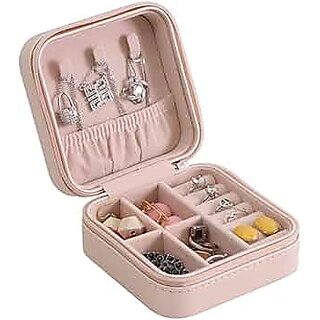 Mini Jewelry Travel Case, PU Leather Organizer Box, Small Portable Jewellery Storage Holder for Womens Rings Earrings Ne - Handbags | Buy online on ZillyBuy