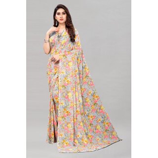 SVB Saree Grey Colour Georgette Printed Saree - Sarees | Buy online on ZillyBuy