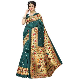 SVB Saree Green Colour Art Silk Printed Saree - Sarees | Buy online on ZillyBuy