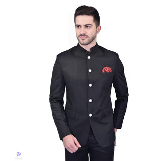 PrintCultr Men Solid Tuxedo Style Formal Blazer (Black) - Blazers & Waistcoats | Buy online on ZillyBuy