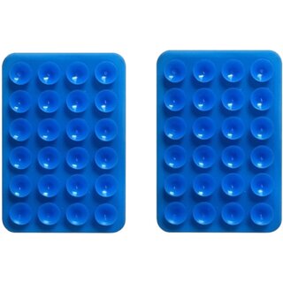 Mystick Sticky Phone Stand Silicone Suction Phone Case Mount, Content Creator Essentials, Hands-Free Mobile Accessory Holder Grip Blue Color (Pack of 2)