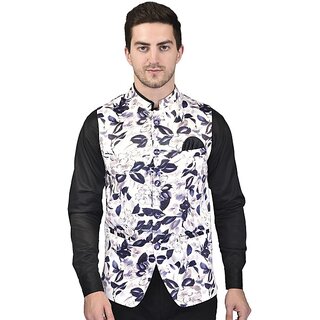 PrintCulture Men Printed Multicolor Cotton Blend Nehru Jacket - Jackets & Coats | Buy online on ZillyBuy