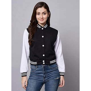 Minha Womens Standard Length Fleece Jacket - Warm & Comfortable (Black) - Jackets & Coats | Buy online on ZillyBuy