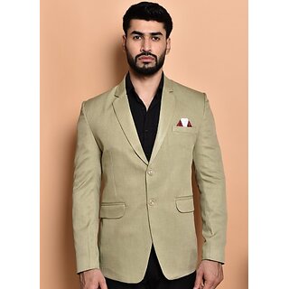PrintCultr Solid Mandarin Festive & Wedding Men Blazer (Brown) - Blazers & Waistcoats | Buy online on ZillyBuy