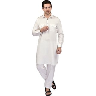 PrintCultr Men Kurta and Pyjama Set (White - Ethnic Wear | Buy online on ZillyBuy