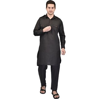 PrintCultr Black Mens Kurta and Pyjama Set  Stylish & Comfortable Ethnic Wear