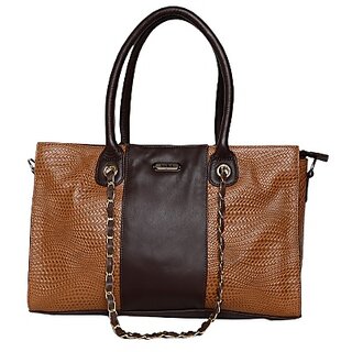 Vara Leather Bag For Women's Faux Leather Tote Handbag, Handbag For Women Black Crocodile Pattern, Chain Strap - Handbags | Buy online on ZillyBuy
