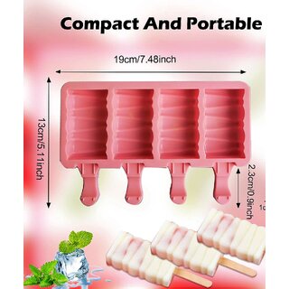 Ice Cream Popsicle plastic Mould 4-Cavity Chocolate Cake Fondant Moulds, Home DIY Popsicle Tools, BPA Free, Reusable - Cookware | Buy online on ZillyBuy