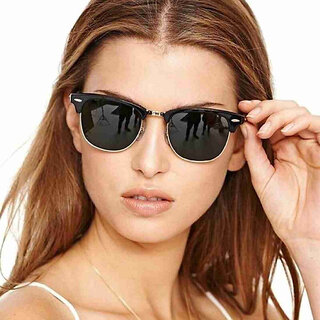 UV Protection Clubmaster Sunglasses (53) (For Men & Women, Black) - Sunglasses | Buy online on ZillyBuy