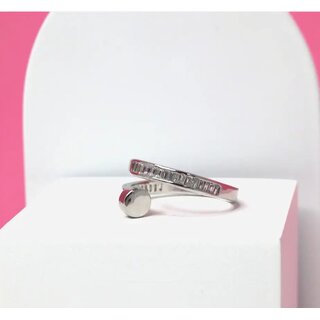 Trendy Silver crystal  finger ring for women's silver