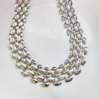 Trendy Twisted Silver Plated Neck Chain with Earring for women silver