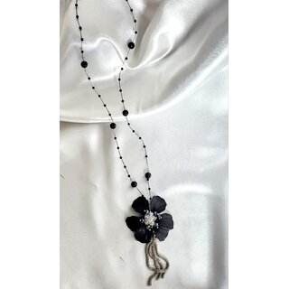Stylish Long Black Beads Necklace for Girls Womens black