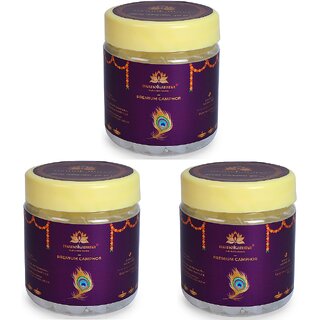 Manokamna Premium Camphor Tablets with Spiritual Essence Strong Aroma for Havan and Puja (50gm Pack of 3)