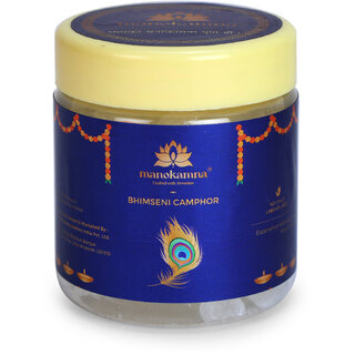 Manokamna Combo Pack 50g Bhimseni Camphor + 50g Premium Camphor Tablet for Daily Puja and Air Purification