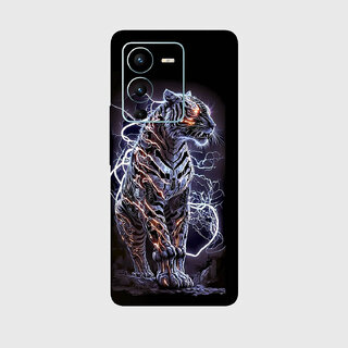 Yug Emporium VIVO V25 PRO 5G 3D BLACK LION, CRAFTING THE KING OF BEASTS (Mobile Back Cover, Black)