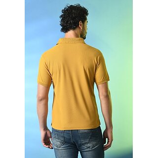 Latest Men PrintCultr Solid Men Polo Neck Polyester Yellow T-Shirt 2026 at ShopCircuit | ONDC