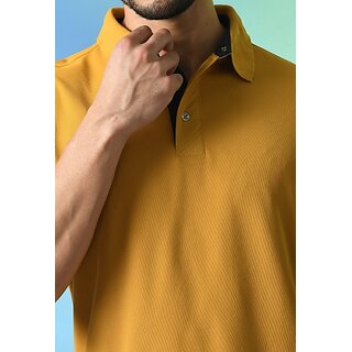 Latest Men PrintCultr Solid Men Polo Neck Polyester Yellow T-Shirt 2026 at ShopCircuit | ONDC