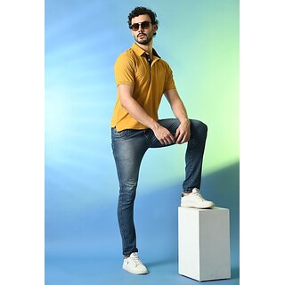 Latest Men PrintCultr Solid Men Polo Neck Polyester Yellow T-Shirt 2026 at ShopCircuit | ONDC