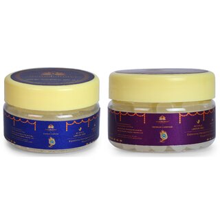 Manokamna Combo Pack 25g Bhimseni Camphor + 25g Premium Camphor Tablet for Daily Puja and Air Purification