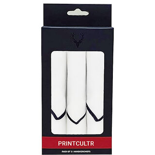(Pack Of 3) Print cultr Cotton Men White Casual Style Handkerchief - Ethnic Wear | Buy online on ZillyBuy