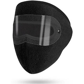 winter windproof fleece face mask with removable lens full face protection decorative mask black pack of 1 