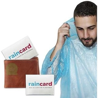 (Pack of 2) Disposable Raincoat Rain Cards | Pocket Size Waterproof Emergency Rainwear for Men & Women Travel Use - Jackets & Coats | Buy online on ZillyBuy