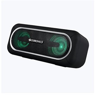 Zebronics Zeb-Delight 20 Bluetooth v5.0 Portable Speaker with 10W RMS TWS Function FM Radio Call Function Supports USB microSD 5H Backup Built-in Rechargeable Battery AUX and RGB Lights.