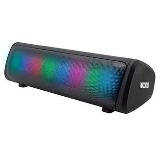 ZEBRONICS Knock Out Portable Bluetooth v5.3 Speaker with 10W Output RGB LED Lights TWS Function up to 10h* Backup USB mSD Passive Radiator (Black).