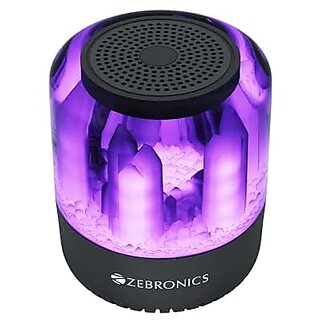 ZEBRONICS Dawn 10 Wireless Portable Bluetooth Speaker with Powerful 8W Output Customized 360xc2xb0 lightshow 14h Playback TWS Function FM AUX USB.
