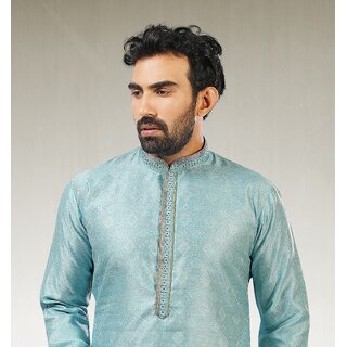 Sophisticated Men Raivat Ethnic Sky Blue Colour Jacquard Silk Brocade Kurta Pajama 1023 2026 at 