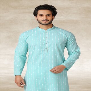 New Men Raivat Ethnic Sky Blue Colour Jacquard Silk Brocade Kurta Pajama 1146 2026 at ShopCircui