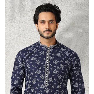 New Men Raivat Ethnic Navy Blue Colour Cotton Kurta Pajama 1179 2026 at ShopCircuit | ONDC