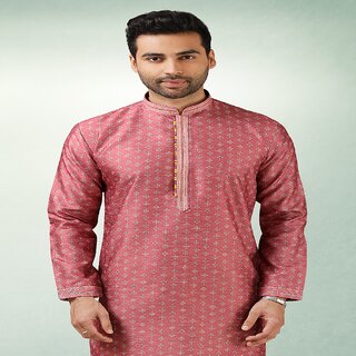 Chic Men Raivat Ethnic Pink Colour Art Silk Printed Kurta Pajama 1487 2026 at ShopCircuit | ONDC