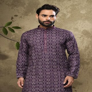 Top Men Raivat Ethnic Purple Colour Cotton Digital Print Kurta Pajama 1553 2026 at ShopCircuit |