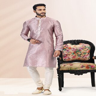 Latest Men Raivat Ethnic Onion Pink Colour Jacquard Banarasi Silk Pintux Work Kurta Pajama 2041 