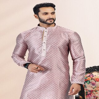 Latest Men Raivat Ethnic Onion Pink Colour Jacquard Banarasi Silk Pintux Work Kurta Pajama 2041 