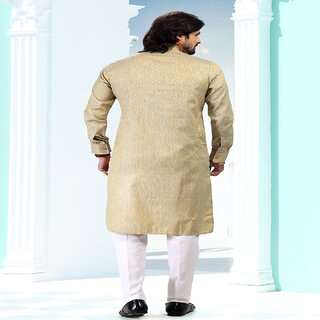 Best Men Raivat Ethnic Cream Beige Colour Silk Kurta Pajama 2169 2026 at ShopCircuit | ONDC