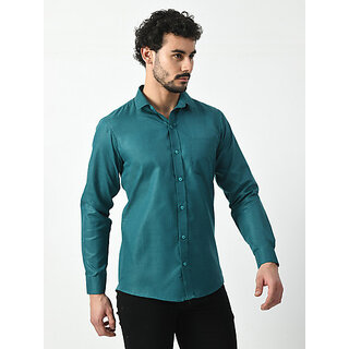 New Men Alokk Men Regular Fit Solid Curved Collar Casual Shirt (Blue) 2026 at ShopCircuit | ONDC