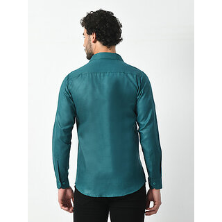 New Men Alokk Men Regular Fit Solid Curved Collar Casual Shirt (Blue) 2026 at ShopCircuit | ONDC