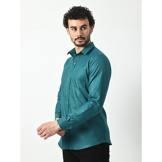 New Men Alokk Men Regular Fit Solid Curved Collar Casual Shirt (Blue) 2026 at ShopCircuit | ONDC