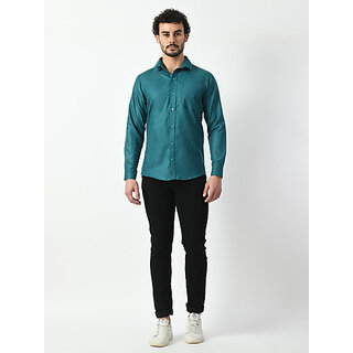 New Men Alokk Men Regular Fit Solid Curved Collar Casual Shirt (Blue) 2026 at ShopCircuit | ONDC