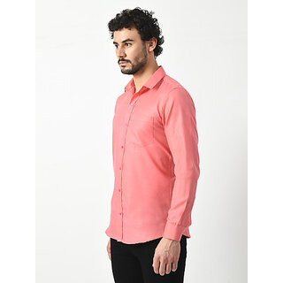 Best Men Alokk Men Regular Fit Self Design Curved Collar Casual Shirt (Pink) 2026 at ShopCircuit